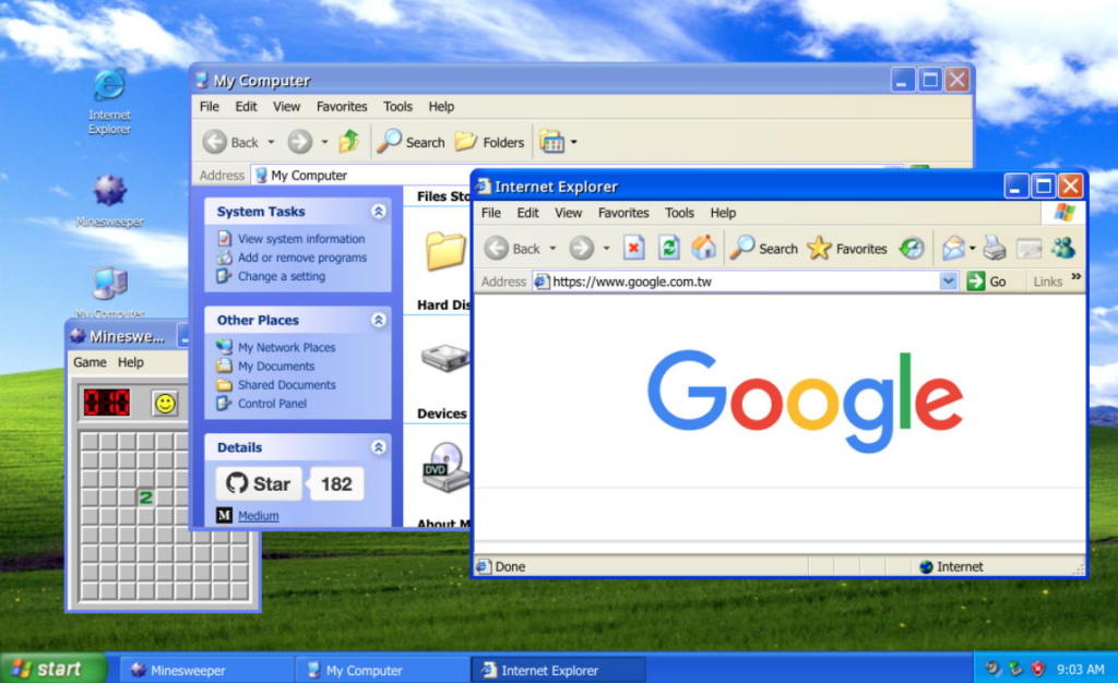 Stařičká Windows XP a jejich asi první pokus o kulaté rohy